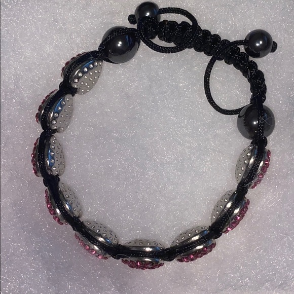 Beautiful Hematite and Crystal Heart Bracelet - Picture 1 of 3